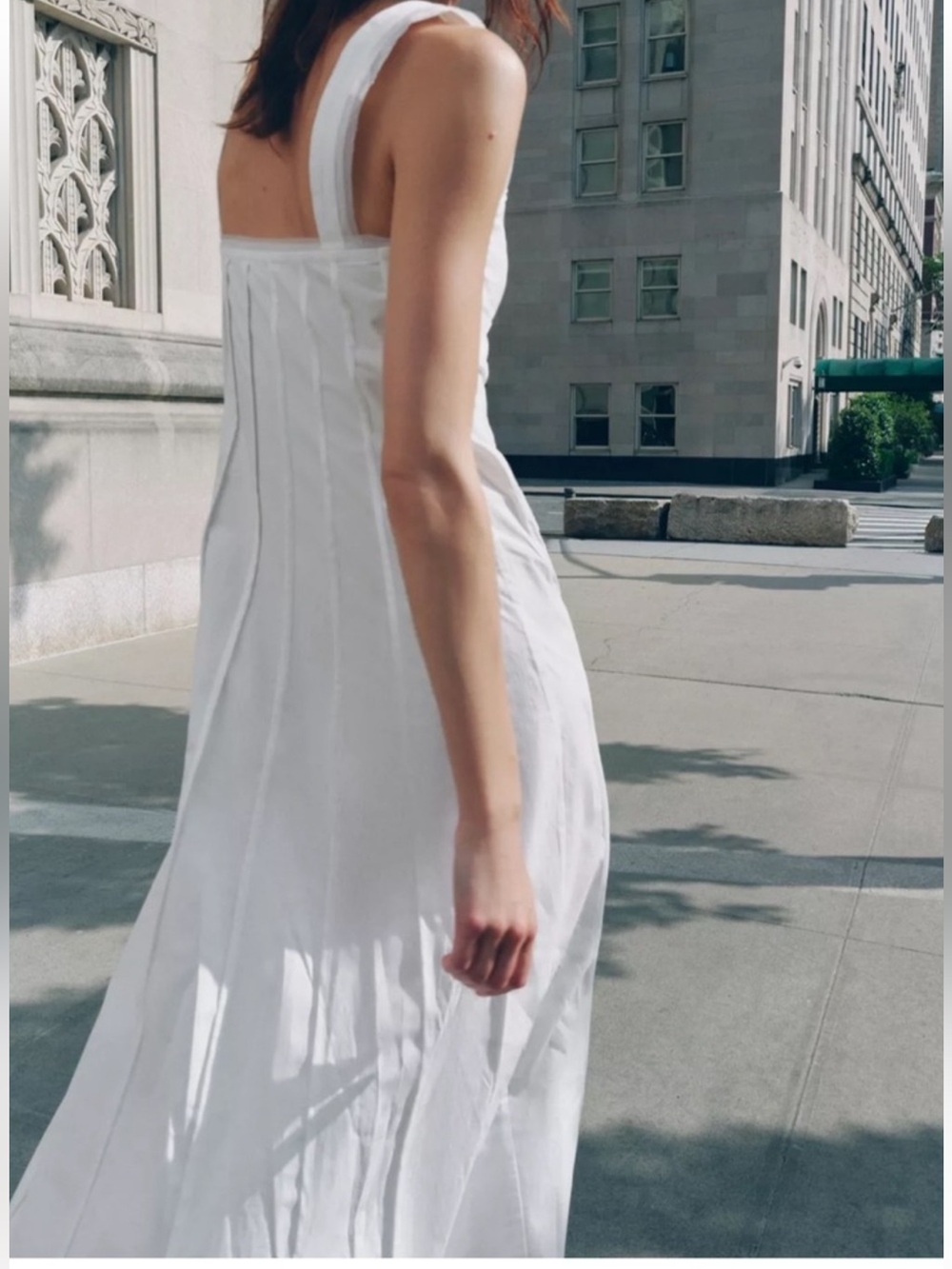 ZARA White Trim Detail Poplin Maxi Dress - Picture 6 of 16